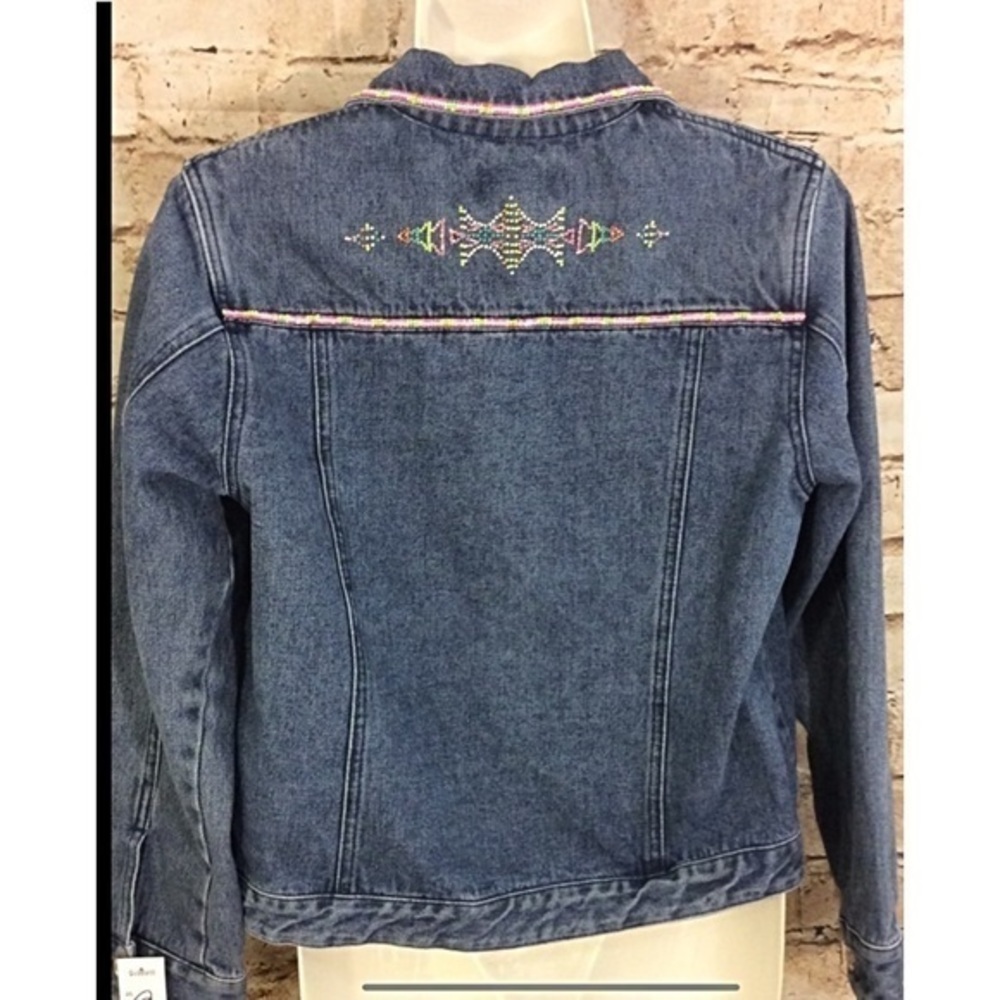 Pendleton cotton denim jacket southwest beading S - Picture 3 of 10